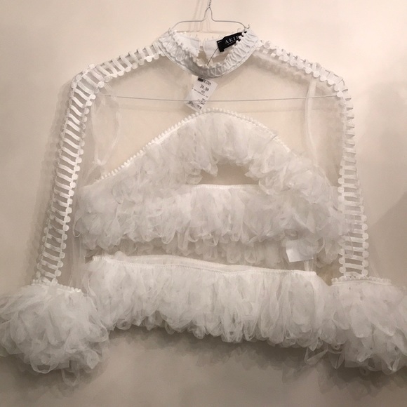 AKIRA Tops - White tulle top